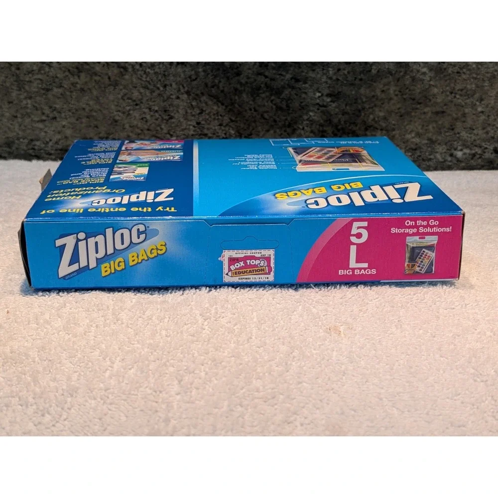 Ziploc Big Bags 3 Gallon Bags Large 5 Count NEW